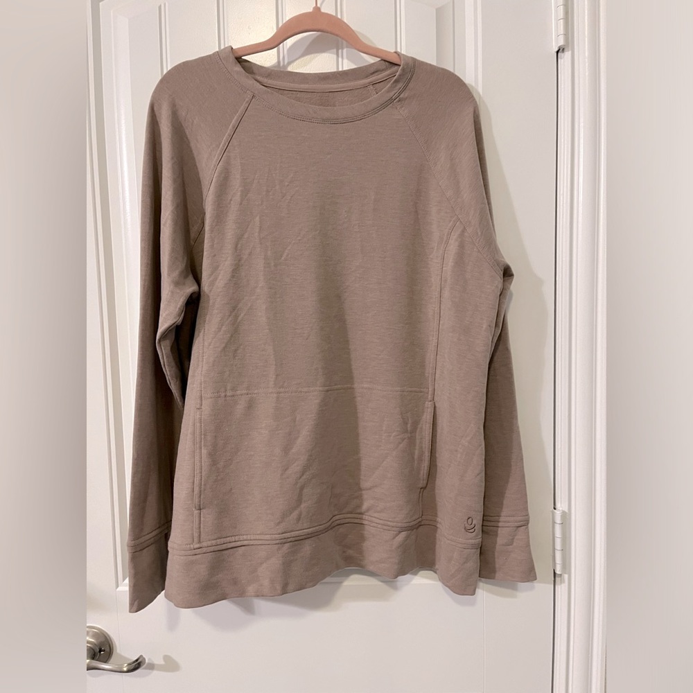 Cuddl Duds Long Sleeve Crew Neck Thumbhole Sweatshirt mauve Super Soft XL
